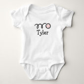 Gepersonaliseerde baby romper bodysuit met honkbal (Voorkant)