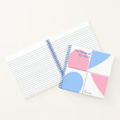 Gepersonaliseerde Baby Roze en Blauw Abstract Hart Notitieboek (Binnen)
