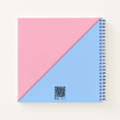 Gepersonaliseerde Baby Roze en Blauw Abstract Hart Notitieboek (Achterkant)