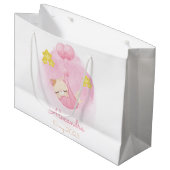 Gepersonaliseerde Baby Roze Kat Aangepaste Naam en Groot Cadeauzakje (Voorkant Gekanteld)
