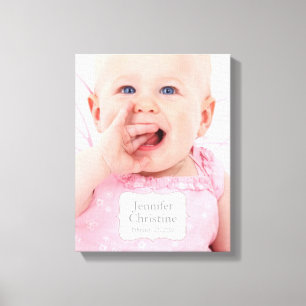 Gepersonaliseerde baby-schilderkunst canvas afdruk