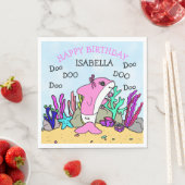 Gepersonaliseerde Baby Shark Birthday Servet (Insitu)