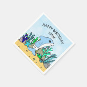 Gepersonaliseerde Baby Shark Birthday Servet (Hoek)