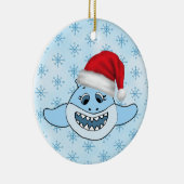 Gepersonaliseerde Baby Shark Family Kerstversierin Keramisch Ornament (Rechts)