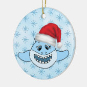 Gepersonaliseerde Baby Shark Family Kerstversierin Keramisch Ornament (Links)