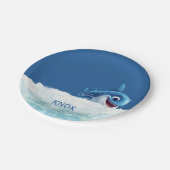 Gepersonaliseerde Baby Shark verjaardagsfeestje Papieren Bordje (Gekanteld)