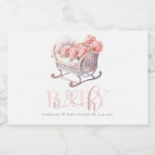 Gepersonaliseerde Baby shower Baby mand Sparkling Wijnetiket (Enkel label)