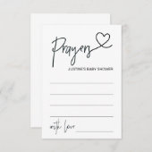 Gepersonaliseerde Baby shower Gebed Kaart met Hart (Voorkant / Achterkant)