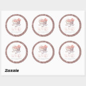 Gepersonaliseerde Baby shower Glitter Baby Basket Ronde Sticker (Vel)