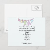 Gepersonaliseerde Baby shower Invitation-Clothesli Uitnodiging Briefkaart (Voorkant / Achterkant)