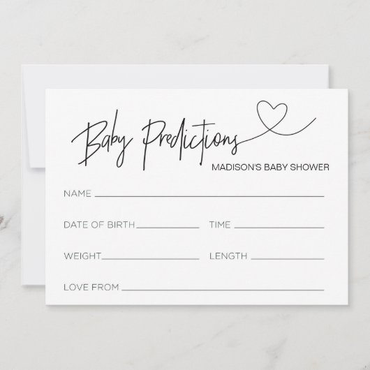 Gepersonaliseerde Baby shower Prediction Kaarten (Voorkant)
