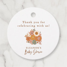 Gepersonaliseerde Baby shower Retro Aardse Boho Bl Bedankjes Labels