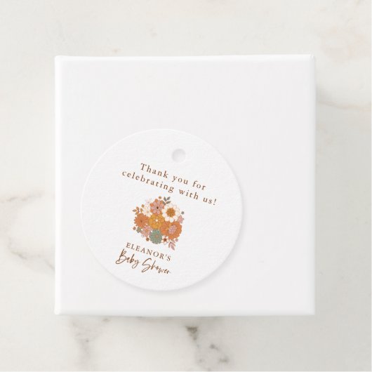 Gepersonaliseerde Baby shower Retro Aardse Boho Bl Bedankjes Labels (In situ)