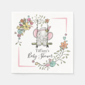 Gepersonaliseerde Baby shower Schattige Elephant G Servet (Voorkant)