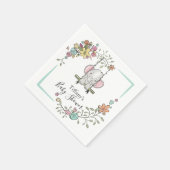 Gepersonaliseerde Baby shower Schattigee Elephant  Servet (Hoek)