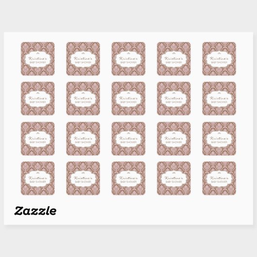 Gepersonaliseerde Baby shower Sticker (Vel)