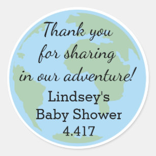 Gepersonaliseerde Baby shower Stickers in reizen t