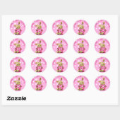 Gepersonaliseerde Baby shower Stickers Pink Bunny (Vel)