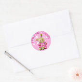 Gepersonaliseerde Baby shower Stickers Pink Bunny (Envelop)
