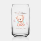 Gepersonaliseerde Baby shower Theme Drinkware Set Blikvorm Glas (Voorkant)