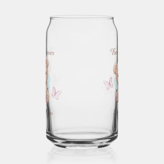 Gepersonaliseerde Baby shower Theme Drinkware Set Blikvorm Glas (Rechts)