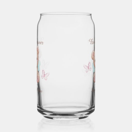 Gepersonaliseerde Baby shower Theme Drinkware Set Blikvorm Glas (Links)