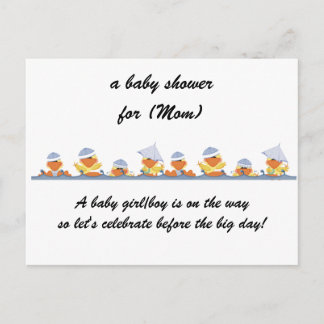 Gepersonaliseerde Baby Shower Uitnodigingen-Little Uitnodiging Briefkaart