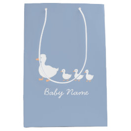 Gepersonaliseerde Baby showers geschenkzak blauw e Medium Cadeauzakje
