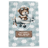 Gepersonaliseerde Baby showers tas met Blue Beer P Medium Cadeauzakje (Voorkant)
