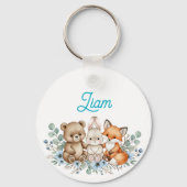 Gepersonaliseerde Baby Sleutelhanger met Blauwe Bl (Voorkant)