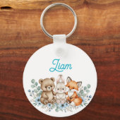 Gepersonaliseerde Baby Sleutelhanger met Blauwe Bl (Voorkant)