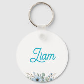 Gepersonaliseerde Baby Sleutelhanger met Blauwe Bl (Achterkant)