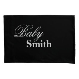 Gepersonaliseerde Baby Smith (Jouw naam) Black Whi Kussensloop