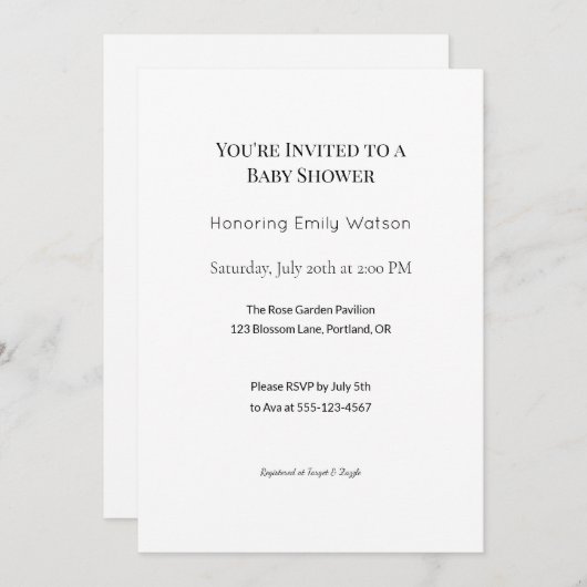 Gepersonaliseerde Baby Sprinkle of Shower Design Kaart (Voorkant / Achterkant)