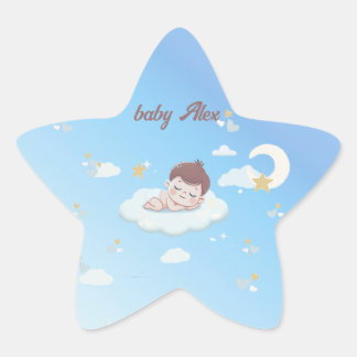 Gepersonaliseerde Baby-Stickers – Dromerig en aanp Ster Sticker