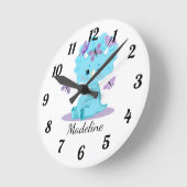Gepersonaliseerde Baby Triceratops - Dinosaur Roun Ronde Klok (Hoek)