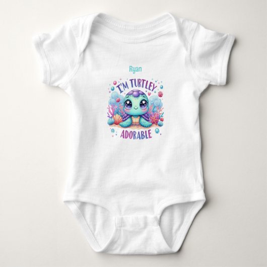 Gepersonaliseerde Baby Turtle Romper (Voorkant)