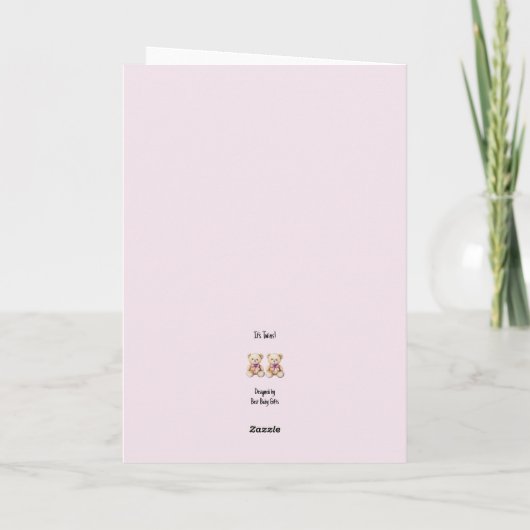 Gepersonaliseerde Baby Twins Gefeliciteerd, Beren Kaart (Achterkant)