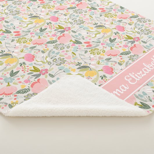 Gepersonaliseerde Baby van Bounful Blooms Sherpa Deken (3/4)