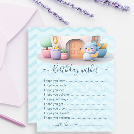 Gepersonaliseerde Baby Verjaardag Wens Kaart met D