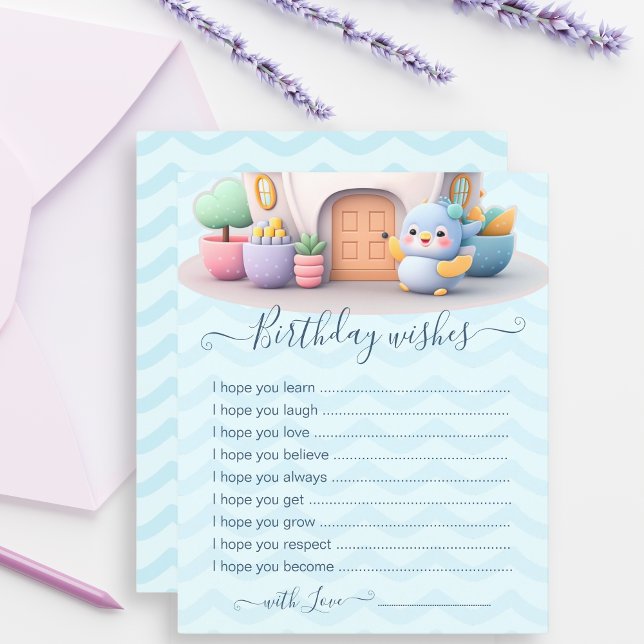 Gepersonaliseerde Baby Verjaardag Wens Kaart met D (Creator heeft geüpload)