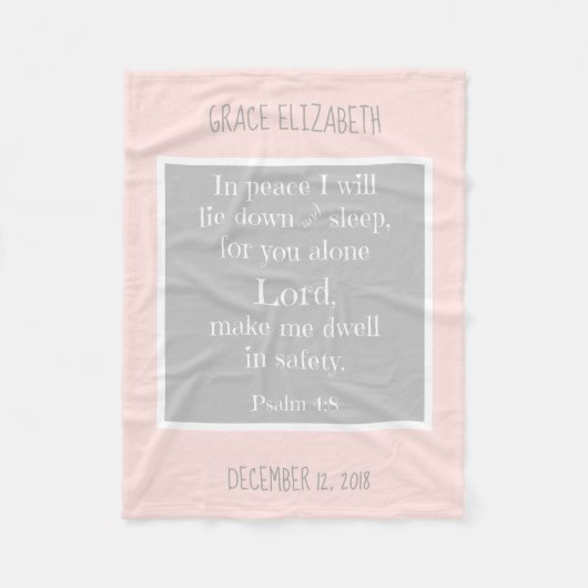 Gepersonaliseerde Baby, w Nighttime Prayer (Psalm  Fleece Deken (Voorkant)