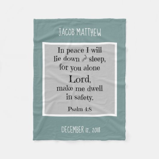 Gepersonaliseerde Baby, w Nighttime Prayer (Psalm Fleece Deken (Voorkant)
