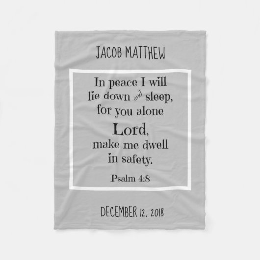Gepersonaliseerde Baby, w Nighttime Prayer (Psalm  Fleece Deken (Voorkant)
