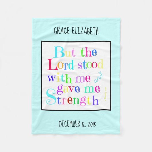 Gepersonaliseerde Baby, w/ Verse uit Timothy (rege Fleece Deken (Voorkant)