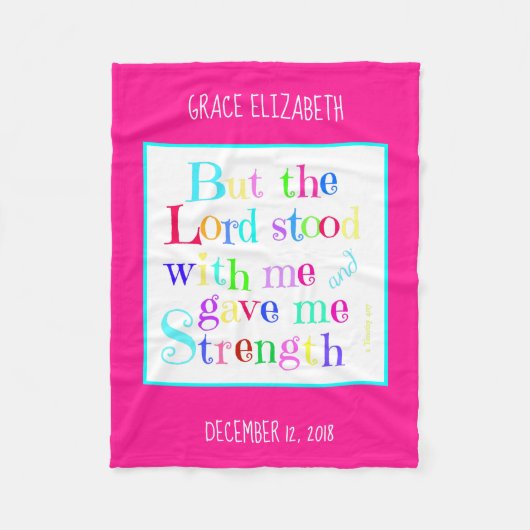 Gepersonaliseerde Baby, w/ Verse uit Timothy (rege Fleece Deken (Voorkant)