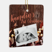 Gepersonaliseerde Baby XMAS Ornament katoenen tak (Rechts)