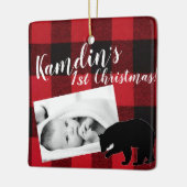 Gepersonaliseerde Baby XMAS Ornament Red Buffalo P (Links)