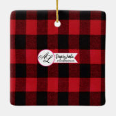 Gepersonaliseerde Baby XMAS Ornament Red Buffalo P (Achterkant)