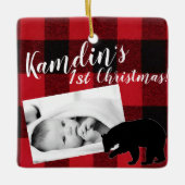 Gepersonaliseerde Baby XMAS Ornament Red Buffalo P (Voorkant)